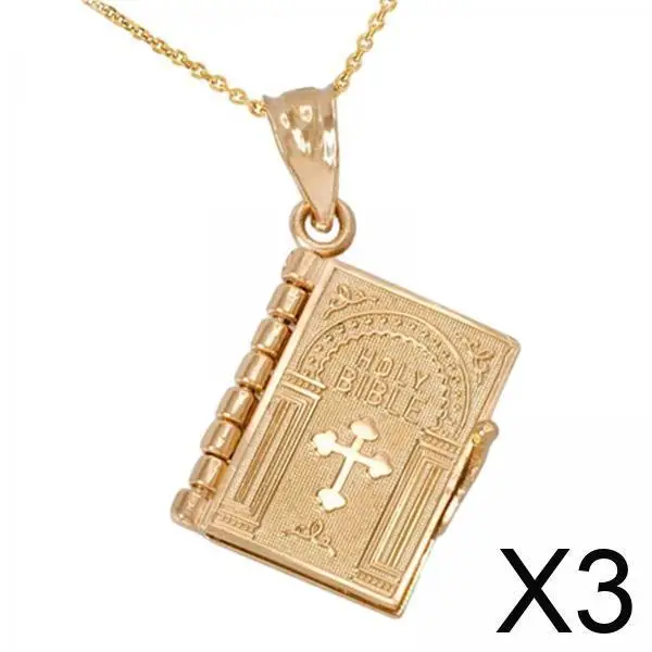 

Trendy Alloy Bible Necklace Religious Pendant Long Chain Jewelry Gift for Women Men Party Travel Occasion
