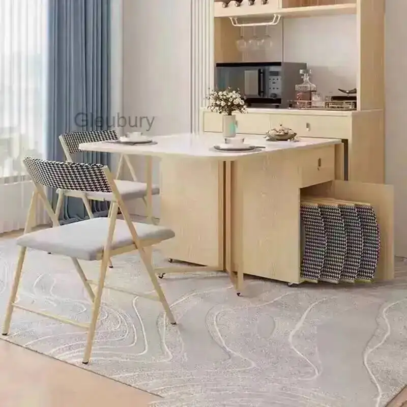 Chairs Beauty Upholstered Luxury Dining Nordic Ultralight European Dining Chairs Trendy Foldable Silla Comedor Kitchen Furniture