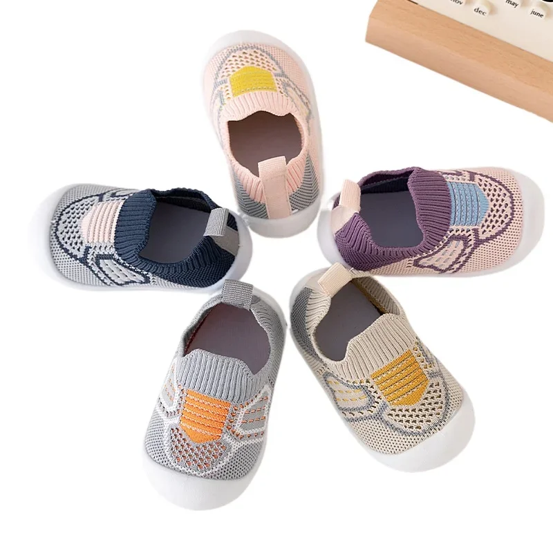 

2024 New Baby Shoes Mesh Knit Breathable Kid Girls Boys 0-3T Summer Slip-On Casual Sneakers Toddler Non-Skid Prewalker