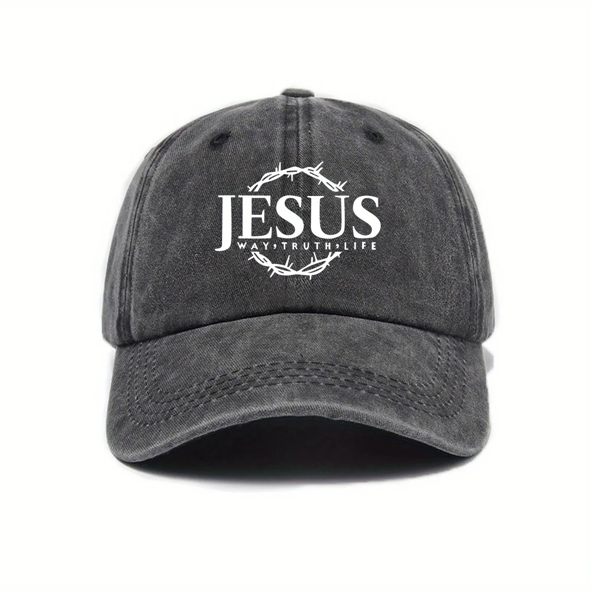 Adjustable Baseball Caps for Men and Women, Jesus Wreath Design, Urban Street Style Suitable for Leisure and Outdoor Activities