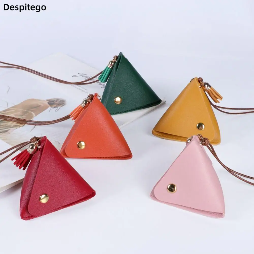 

Triangle Coin Purse Portable Coin Change Storage Bag Dragon Boat Festival Zongzi Change Wallet Access Card Leather Bag