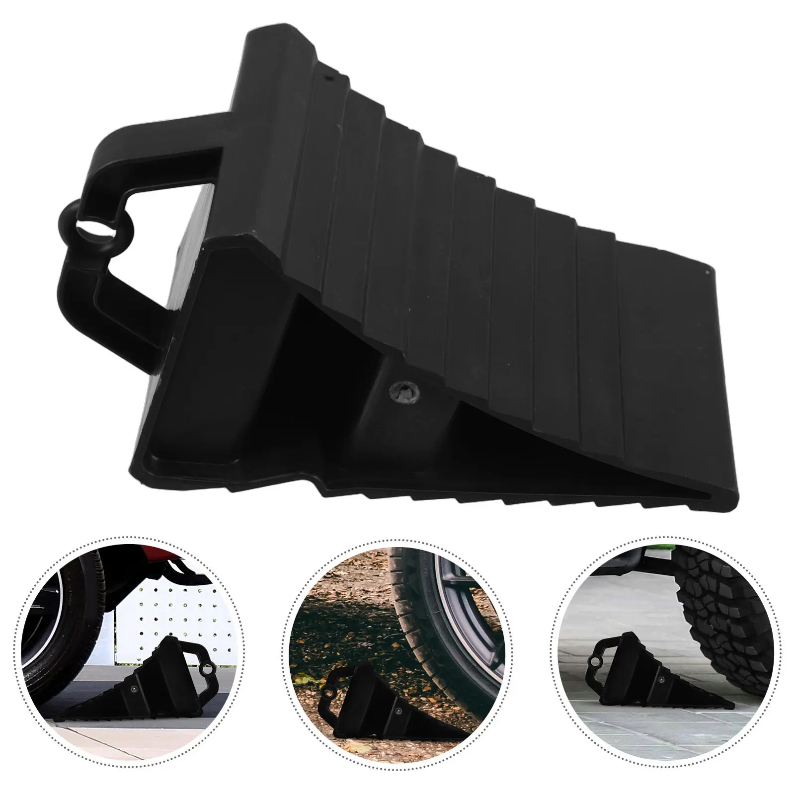 

Portable Plastic Wheel Chocks for Trucks Rvs Trailers Anti-Slip Tire Stoppers Slope Parking Garage Use