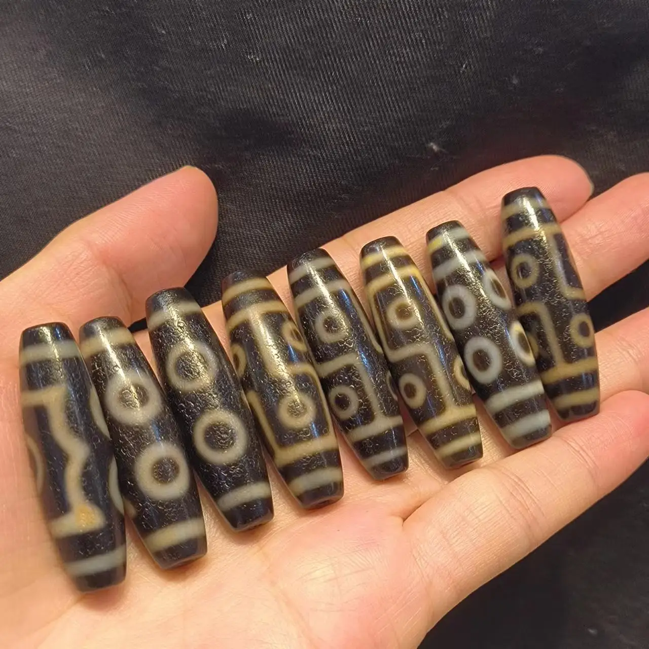 

1pcs/lot natural multi-pattern old agate dzi wholesale brown Weathering lines Accessories jewelry rare amulet archaic taki diy