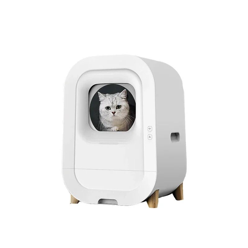 Top Sale Wholesale White Automatic cat Toilet self-cleaning Litter Box WIFI APP Cat Litter Box