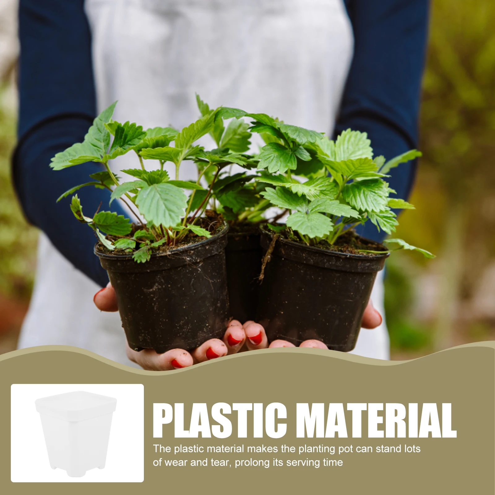 

20pcs Plastic Succulent Plant Nursery Container With Drainage Holes Outdoor Flower Pot For Garden Home Plants Large Planting