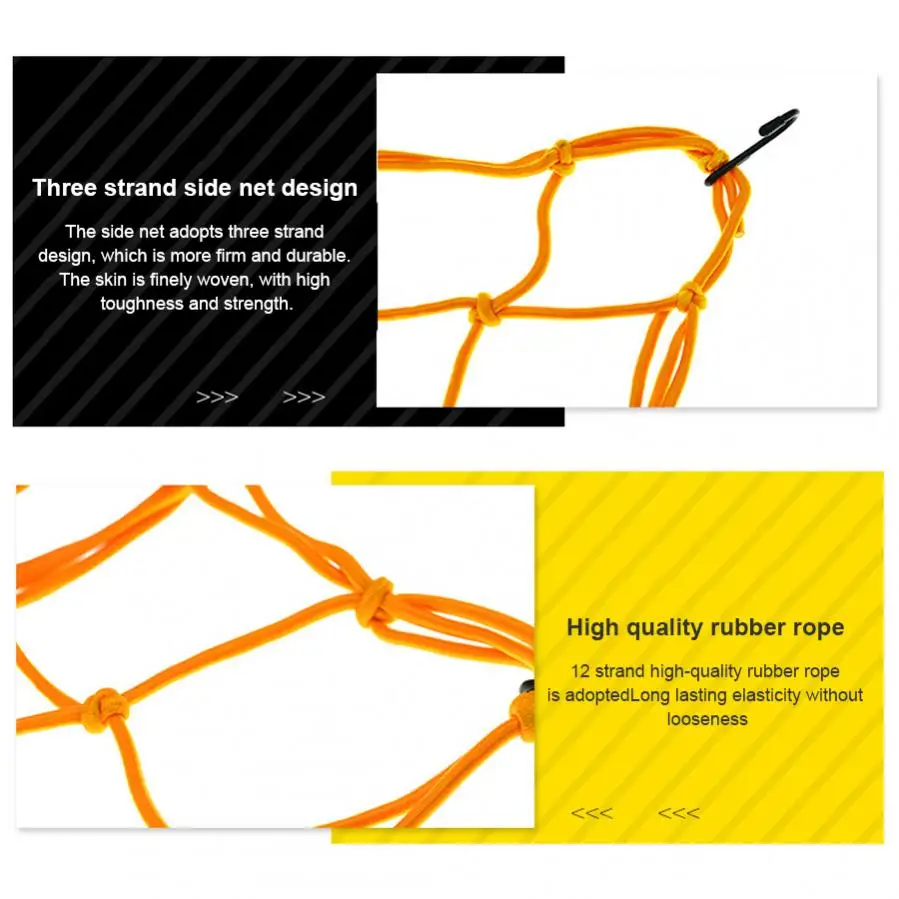 Filet à Bagages artificiel astique Durable pour Moto et Vélo, Maille en Nylon, 11.8x11.8 Pouces, T1, Bunduextrêmes, 6 Crochets Réglables