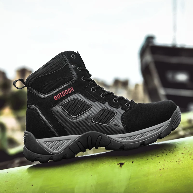 Men's Outdoor Travel Mountaineering Shoes Lightweight Waterproof Hiking Shoes Men Desert Combat Tactical Boots Hunting Sneakers