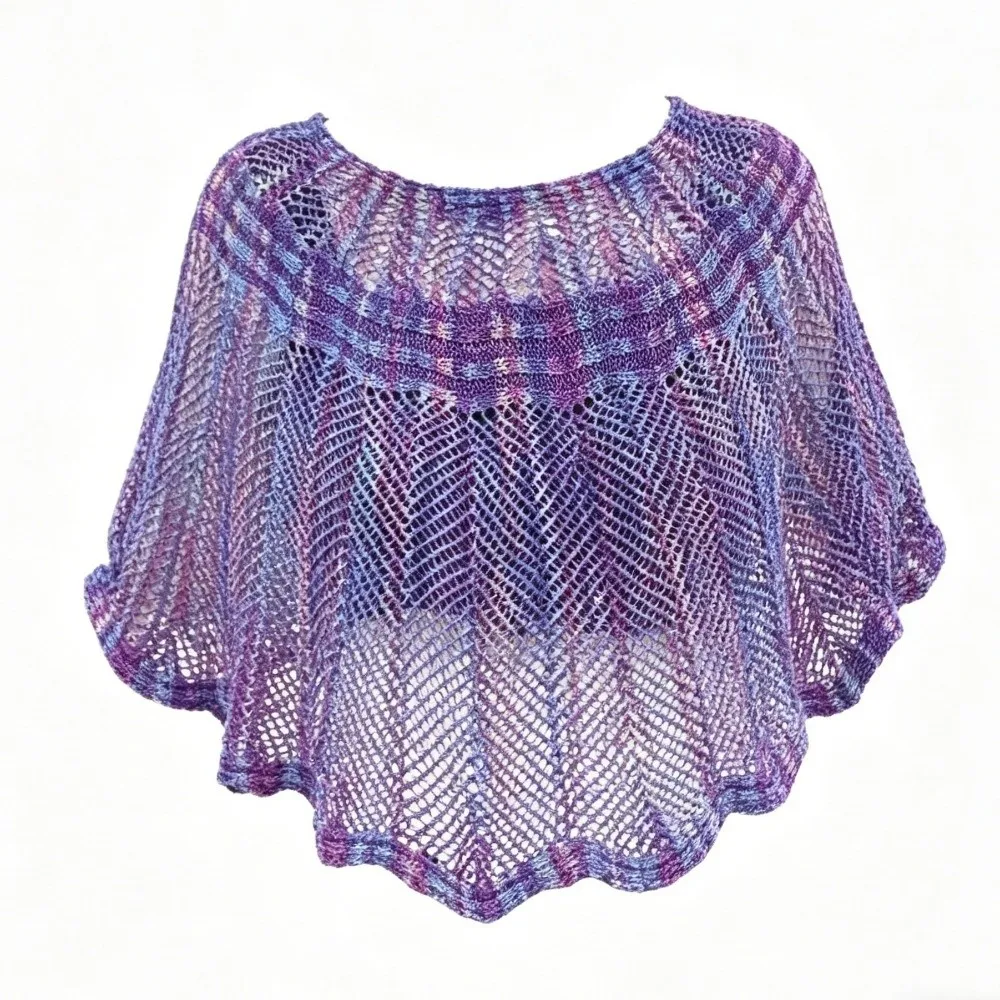 Pullover Style Crochet Shawl Pearl Brooch Vintage Knitted Beach Cover-up Breathable Detachable Collars Hollow Out Shawl Women