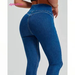 Pantaloni da pendolare temperamento Jeans a vita alta dimagranti Multi bottone nuovi jeans elasticizzati per jeans Slim fit da donna