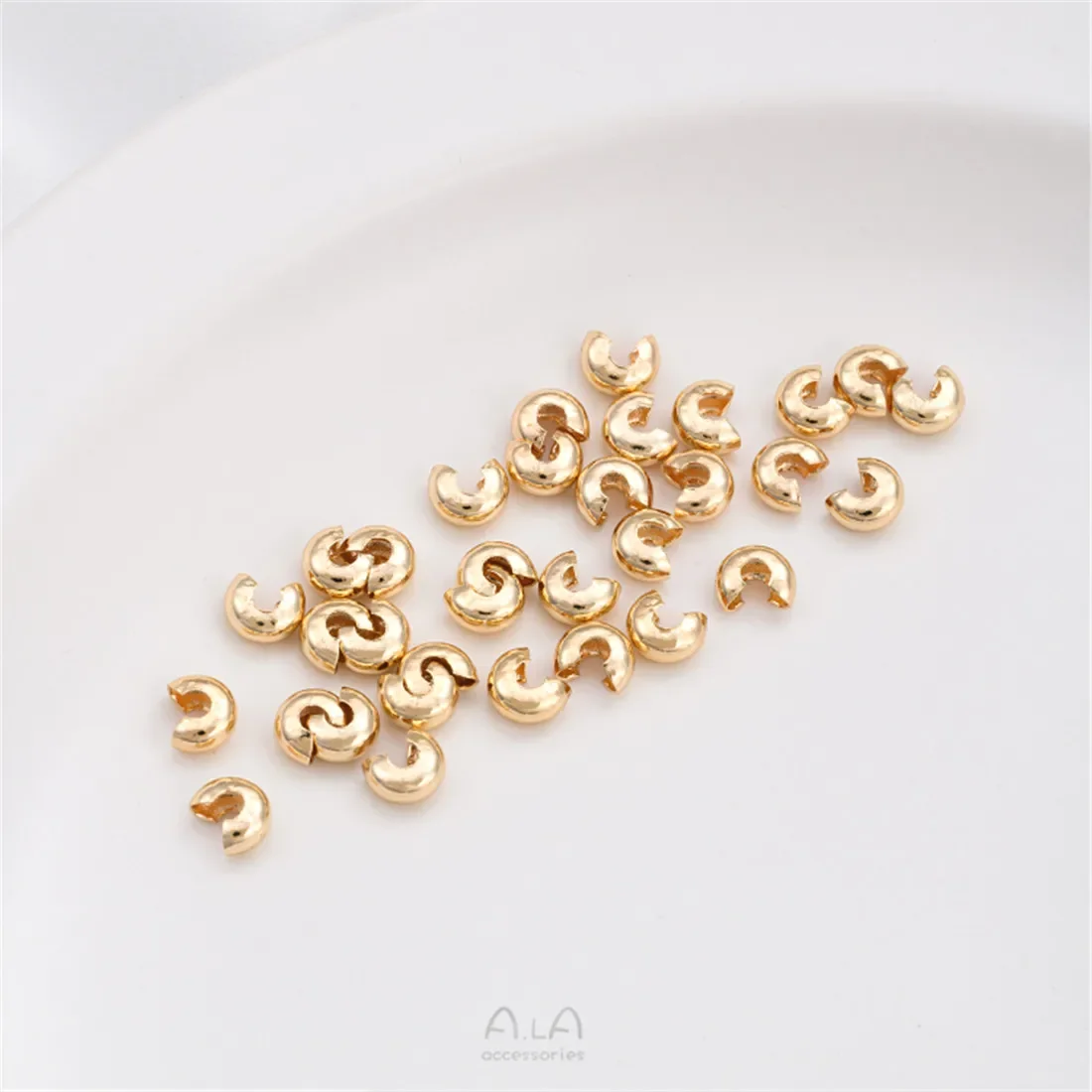 14K Gold-plated Accessories Half Moon Buckle C Buckle Bracelet Positioning Beads Finishing Buckle Handmade DIY Materials C030v