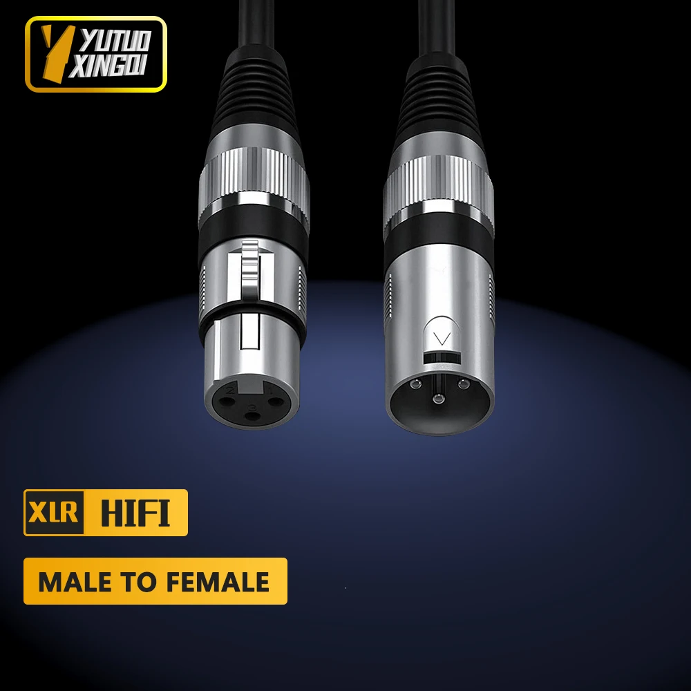 XLR męski na żeński kabel wejściowy wyjścia audio KTV mikrofon dźwiękowy XLR męski na żeński XLR kabel mikrofonowy 1m 2m 3m