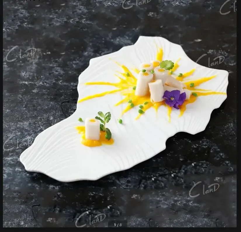 

Irregular Ceramic Plate Dinner Plates Western Dishes Steak Plate Decorative Flat Plates Bowl Dish Hotel Restaurant Tableware