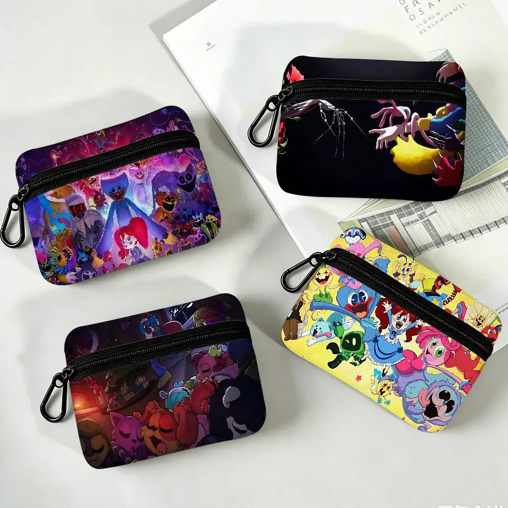 Game Poppy-p-playtimes – Mini portefeuille portable en tissu Oxford, design mousqueton, petit sac à monnaie pour cartes, clés, écouteurs