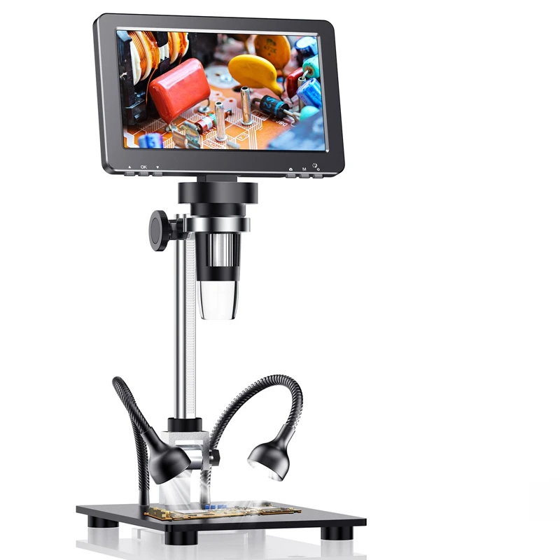 7 inch  HD LCD 1200X Digital Microscope 1080P Industrial Eelectron Video Camera Microscope Support PC for Detection