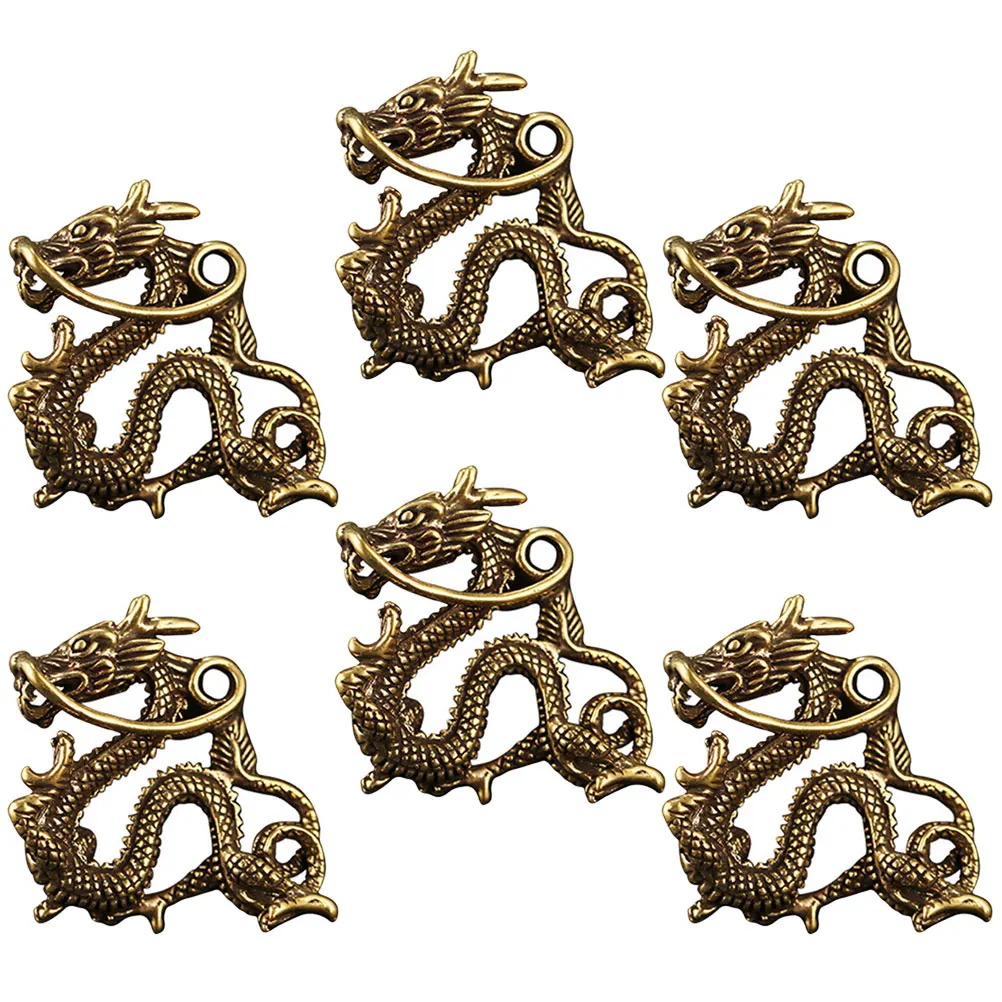 

6 Pcs Decorate Pure Copper Dragon Keychain Decorations for Brass Decorative Pendant