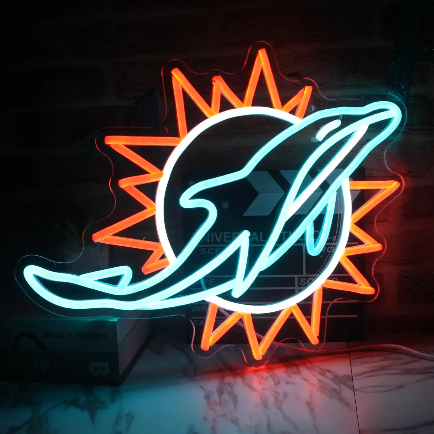 Dolphins Neon Light Dolphin Decorative Signs Larger Hanging Neon Light Room Sport Bar Club Aquarium  Wall Decor Gifts Mariage