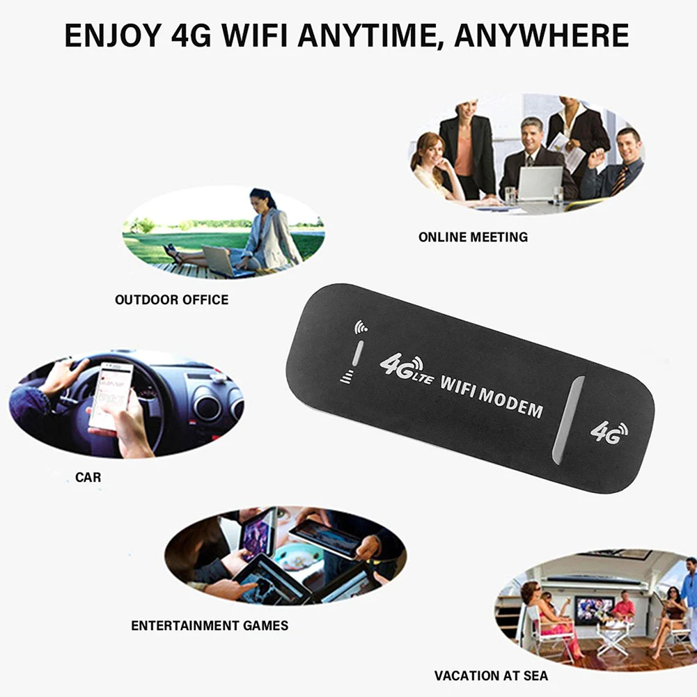 4G LTE USB Modem Dongle 150Mbps Unlocked WiFi Wireless Network Adapter Network Card Unlocked WiFi Hotspot Router for Laptop PC