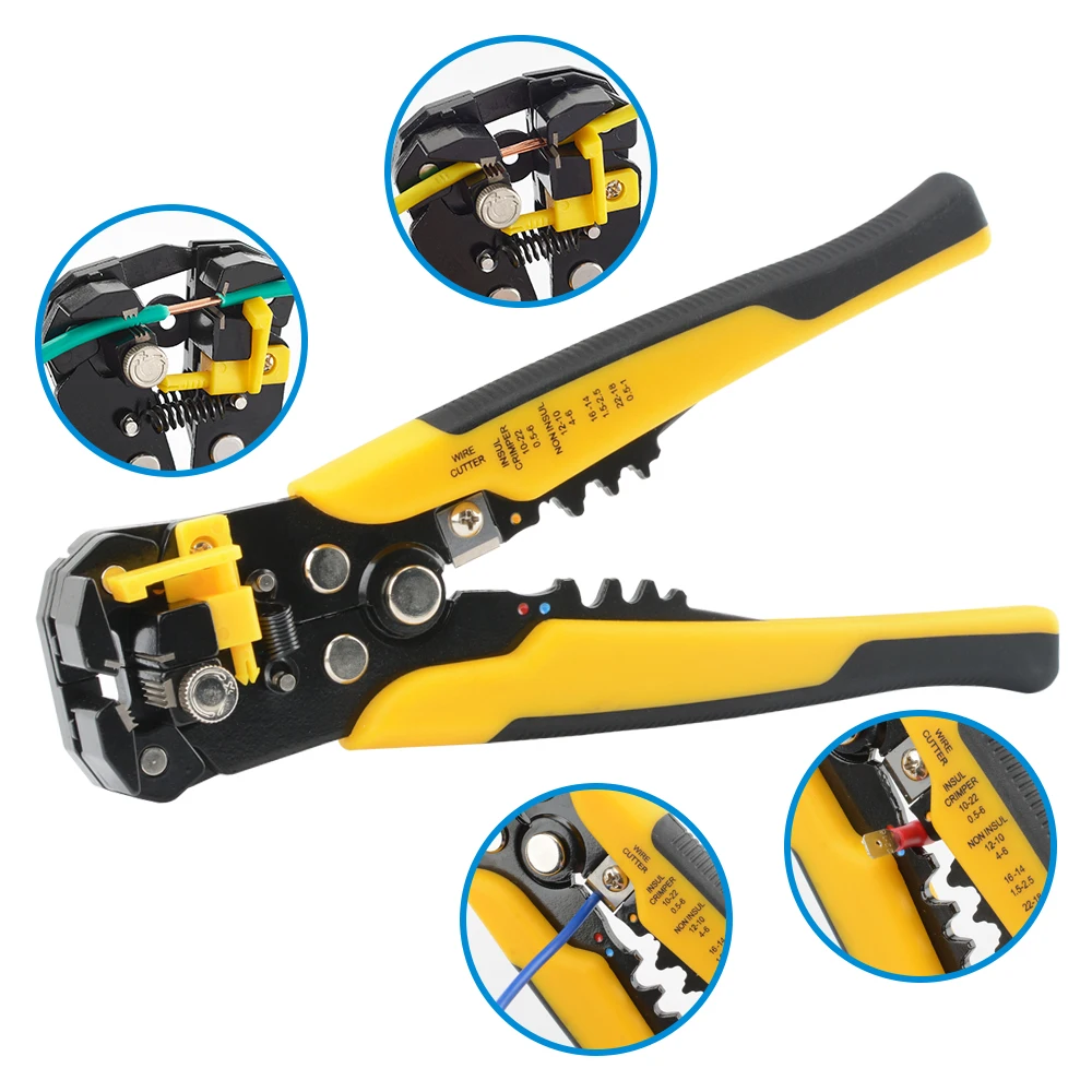 Professional Electrician Wire Hand Tool Terminal Set Cable Stripper Cutter Crimper Automatic Wire Crimping Stripping Plier