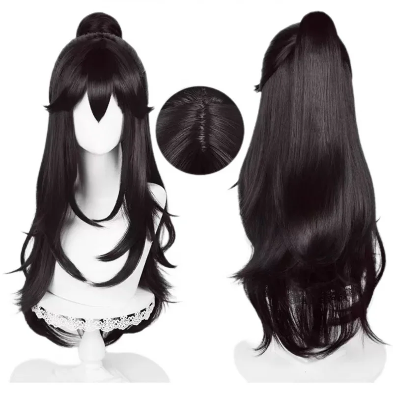 Azhi 小さなショップ奇妙な道教不滅の李 HuowangcosWig シリコーンリアルな頭皮トップ虎の口クリップおだんごヘアポニーテール