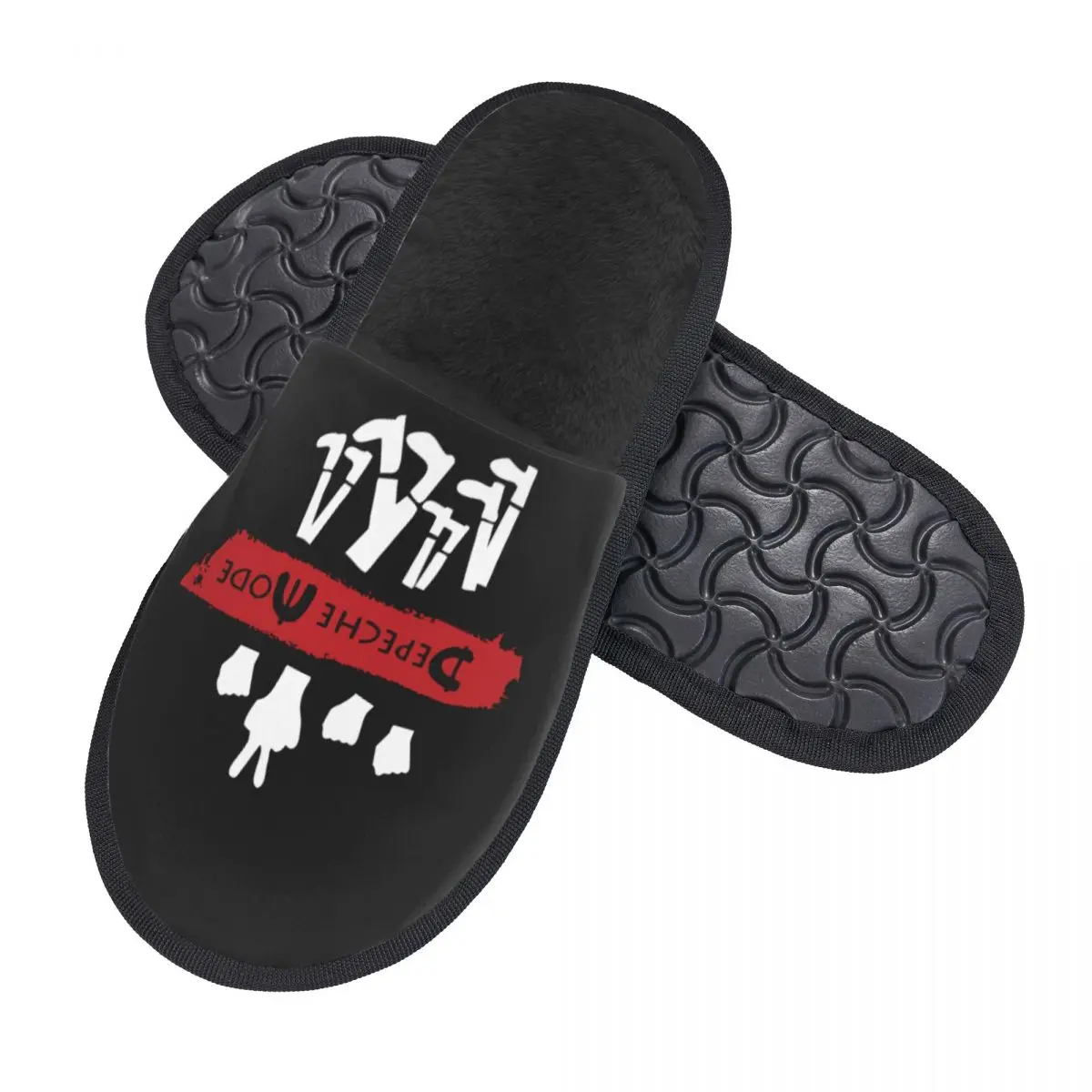 Custom Depeche Cool Mode Electronic Rock Memory Foam Slippers Women Soft Warm House Slippers