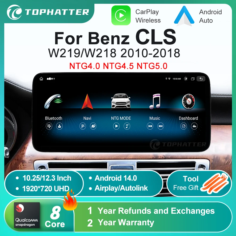 

Carplay For Mercedes Benz CLS W218 W219 8Core Android Auto Multimedia Player UHD 12.3" Head Unit Cam Navi Display Car Radio