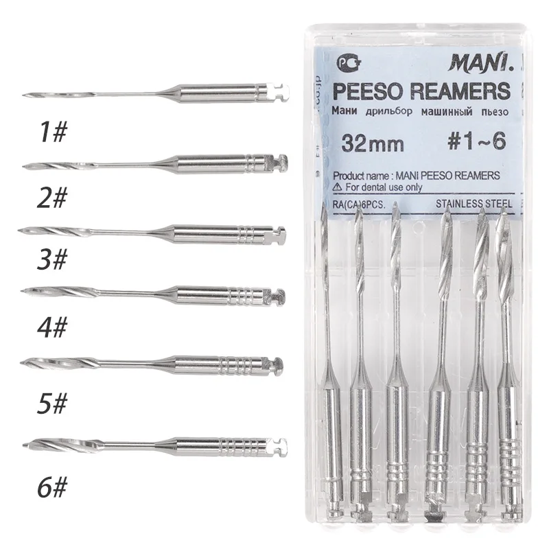 

6Pcs/Pack Dental Endodontic Peeso Reamers Drill 32mm Engine Use Glidden Rotary File Root Canal Burs Dentistry Tools