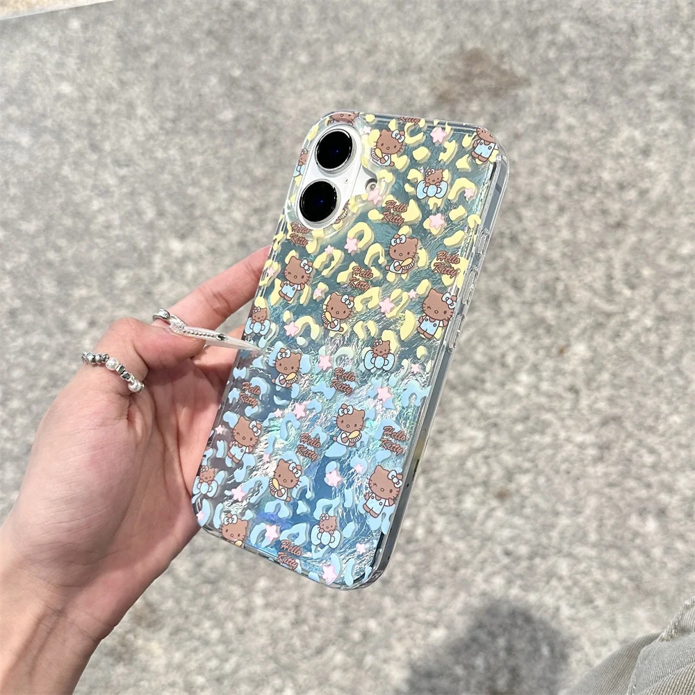 Nueva funda de teléfono bonita Hellokitty de moda de lujo para iPhone 13 14 15 16 Pro Max Fundas encantadora funda anticaída a prueba de golpes para 16 Cas