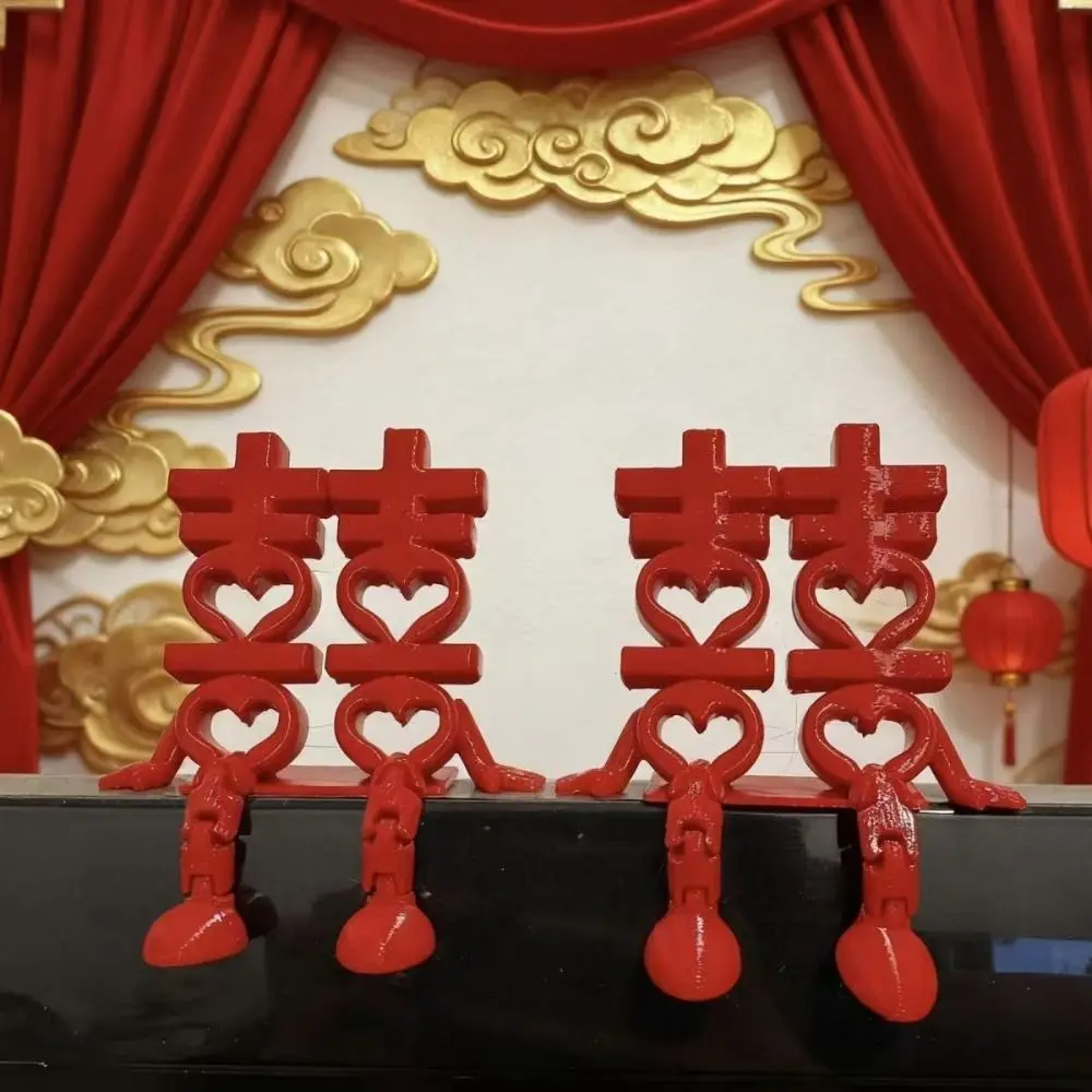 2Pcs Red 3D Xi Word… - image