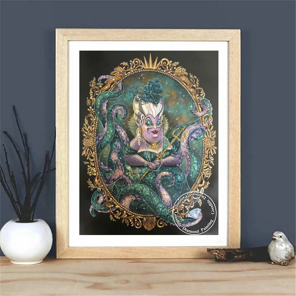 5D DIY Diamond Painting Villain Sea Witch Ursula Art Cross Stitch Kits Rhinestones Disney Cartoon Mosaic Embroidery Home Decor