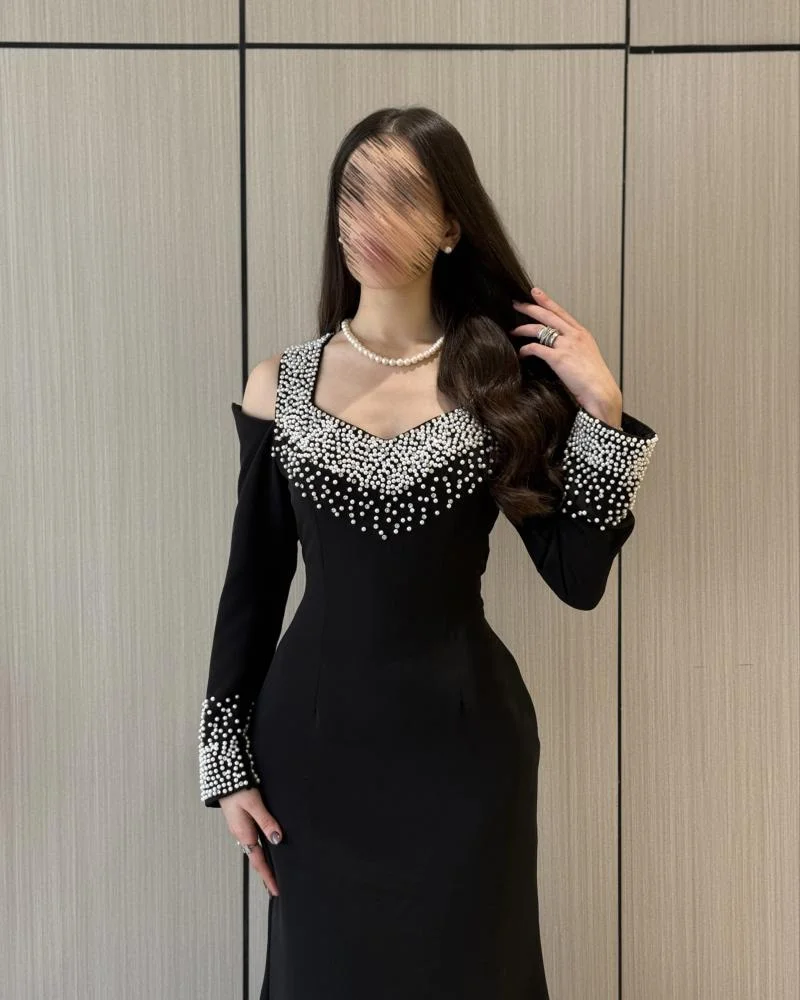 Vestidos de Noche elegantes con listones, vestidos de fiesta negros hasta el suelo, vestidos de graduación de sirena, batas de noche de lujo personalizadas 2025