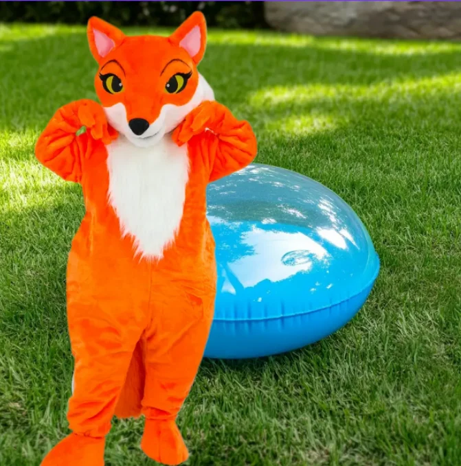 البرتقال شقيقة الثعلب زي التميمة مثير الحيوان تأثيري البدلة لجميع القديسين عيد الميلاد حفلات تنكرية المشي الدعائم الملحقات #1