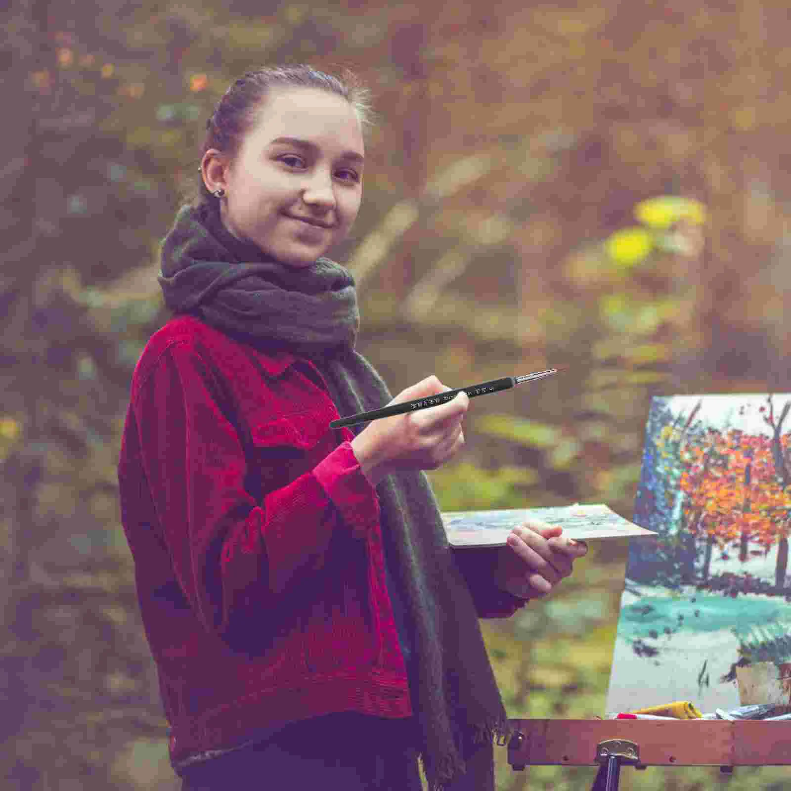 6 pezzi di pennelli portatili per pittura a olio, accessori per disegno a tratteggio, pennelli per bambini