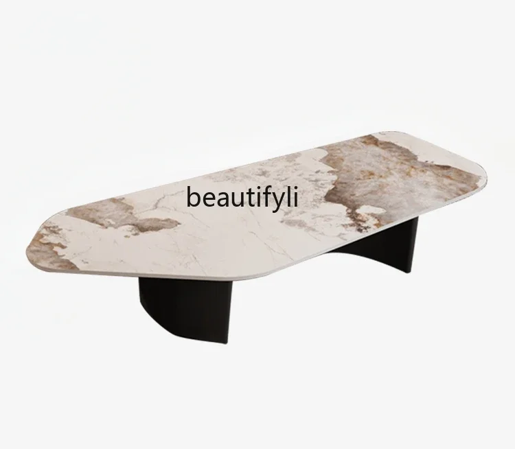 

Italian light luxury rock slab special-shaped simple modern designer creative living room home coffee table table