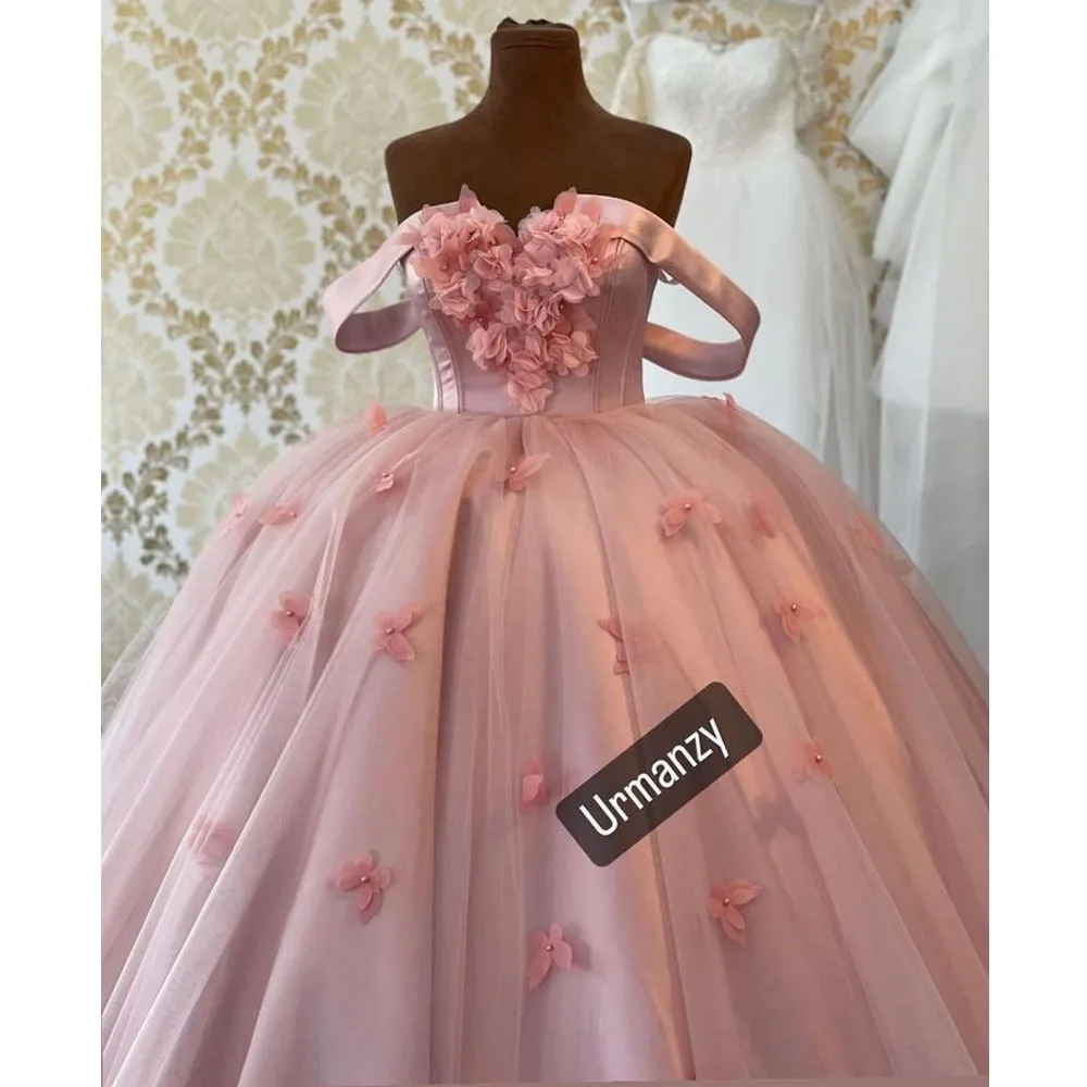 Vestidos de quinceañera con escote Corazón de princesa, vestido de fiesta de cumpleaños Rosa 15, vestido de desfile, tul, encaje, cuentas de cristal, apliques, vestido de graduación 2023