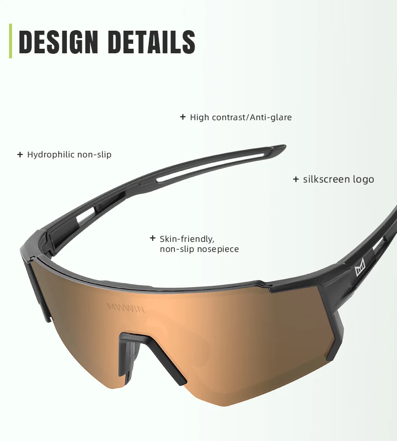 MWWIN Mode Radfahren Brille Sonnenbrille für Männer UV400 Frauen Fahrrad Brillen Straße Fahrrad Fahren Outdoor Sport Marathon Triathlon – Detail 2