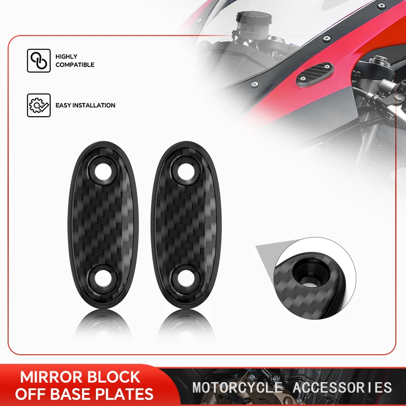 

Carbon Fiber Mirror Cover Windscreen Driven Mirror Hole Cap For CBR600RR 2004-2026 CBR1000RR 2004-2007 Motorcycle Accessories