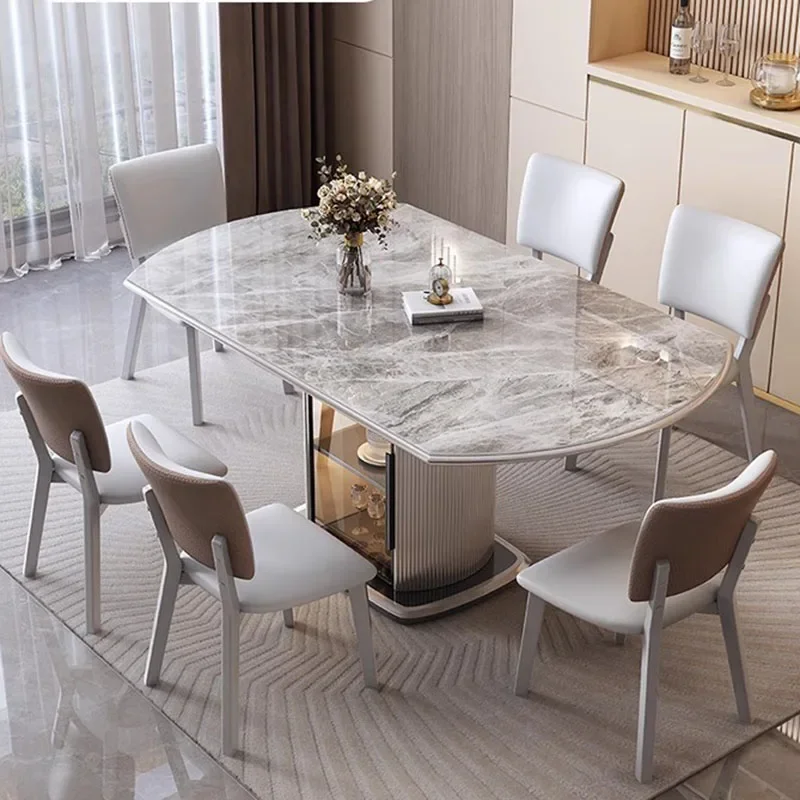 

Round Luxury White Dining Table Unique Waterproof Designer Kitchen Dining Tables Modern Nordic Mesas De Jantar Modern Furniture