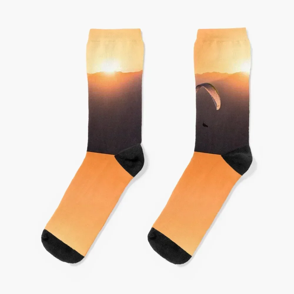 Paraglider in the sunset Socks cartoon basketball Running Women's Socks Men's