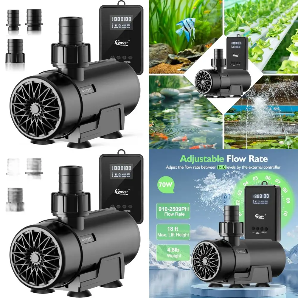 

Погружной водяной насос 100 Вт с контроллером, производительность 3430 галлонов в час, подходит для аквариумов, прудов или рыбоводческих хозяйств