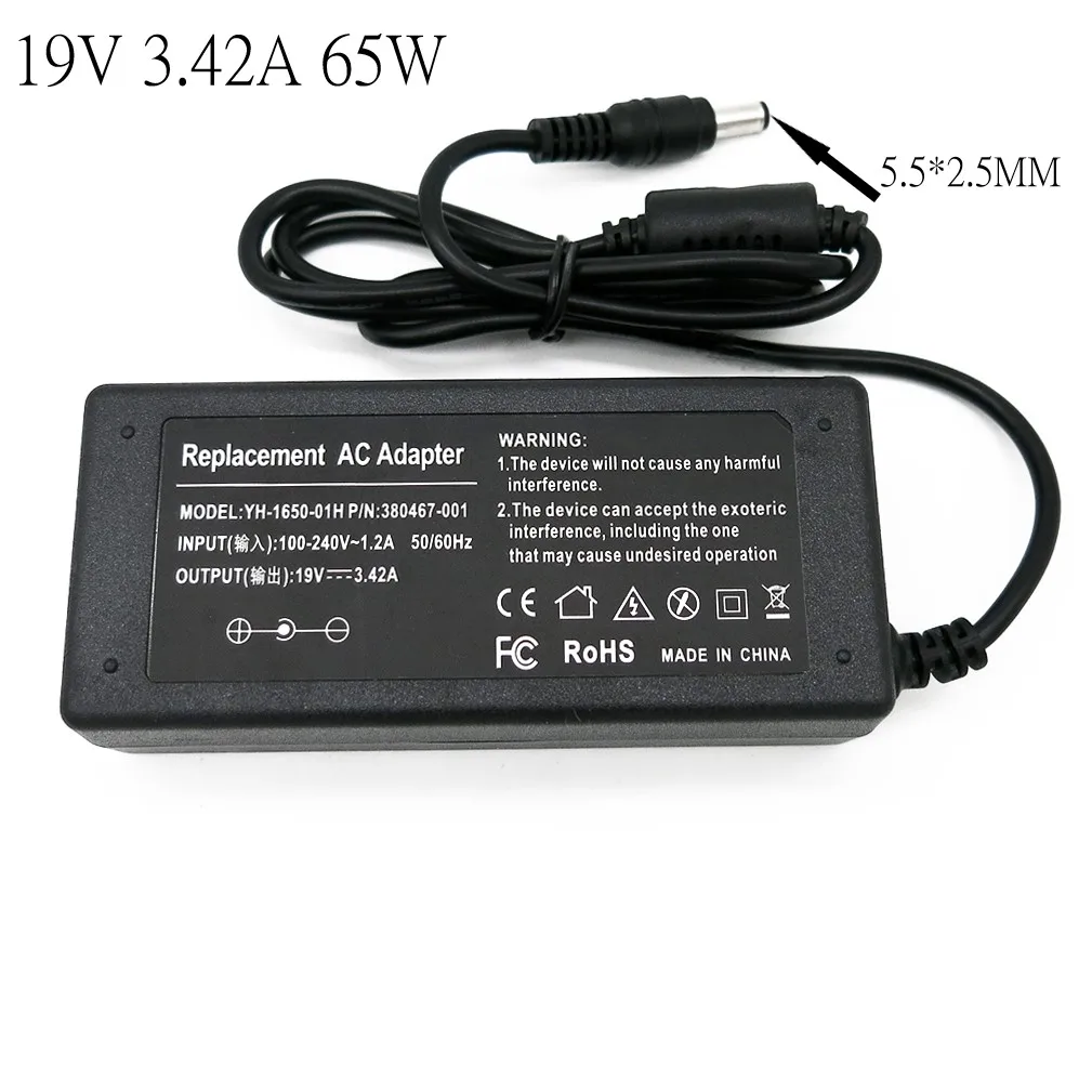 

19V 3.42A 5.5x2.5mm 65W AC Laptop Adapter Charger for Asus X401A X550C A450C Y481 X501LA X551C V85 A52F X555 / TOSHIBA / GATEWAY