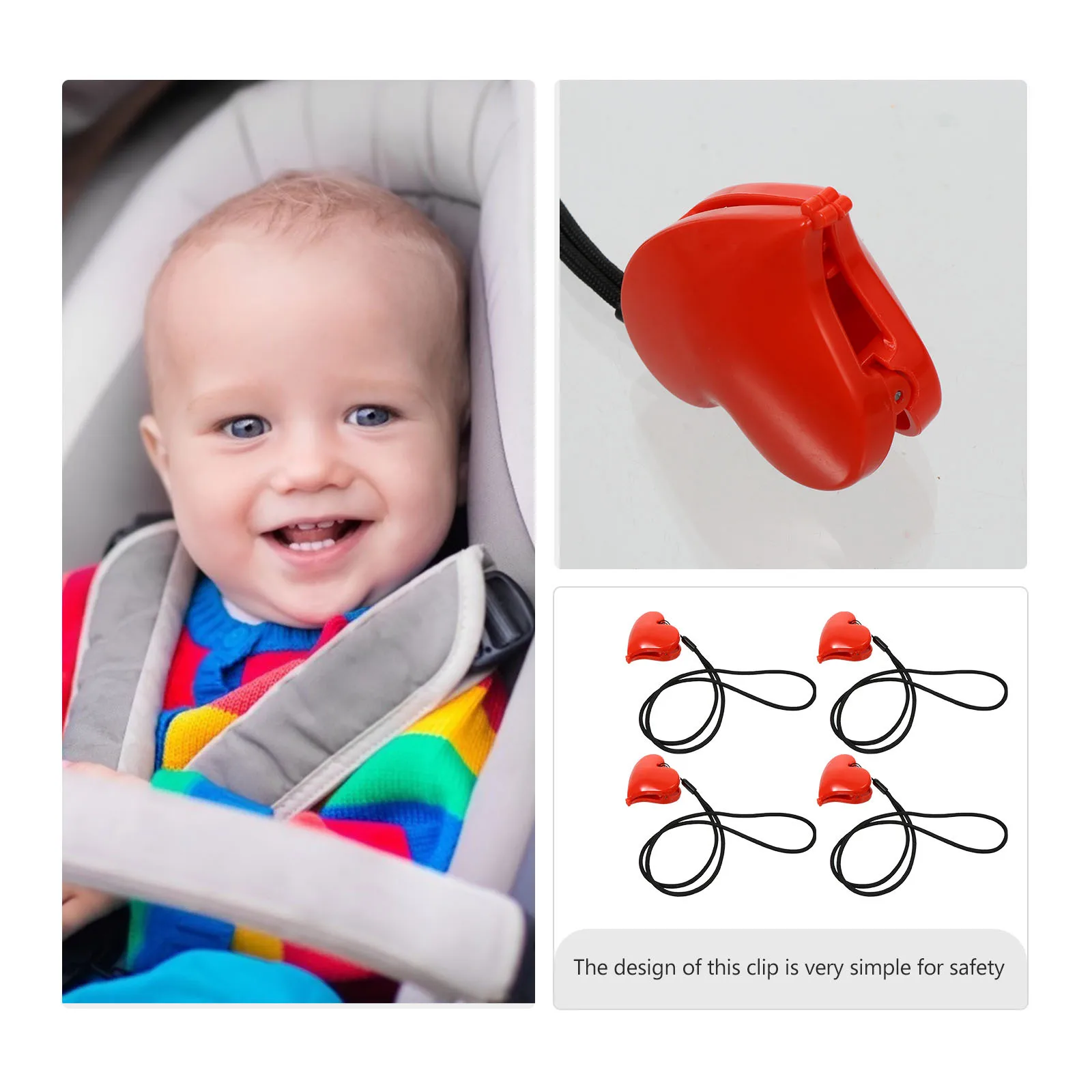 2 juegos de Clips en forma de corazón para cochecito de bebé, abrazaderas multifuncionales para manta, clavijas para cochecito, accesorios para cochecito, Clips para funda de asiento de coche