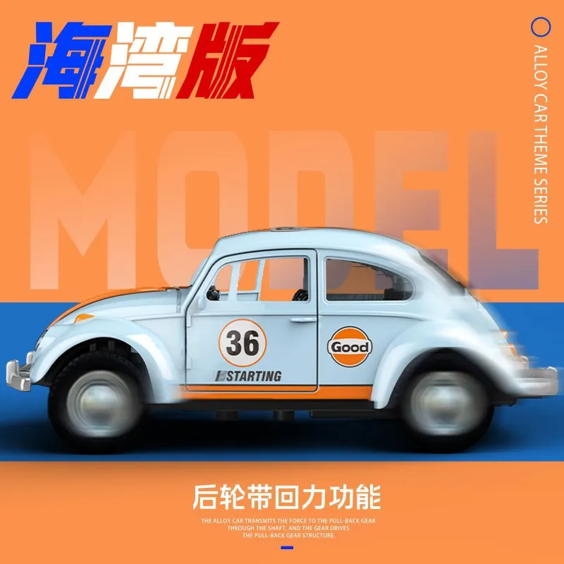 1:36 1955 classique rétro Golfe Beetle alliage retirer jouet modèle de voiture garçons modèle de voiture simulation pour enfants