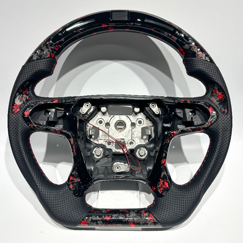 Customizable color stitching available Easy replacement High-end carbon fiber steering wheel RPM LED for Chevrolet Silverado