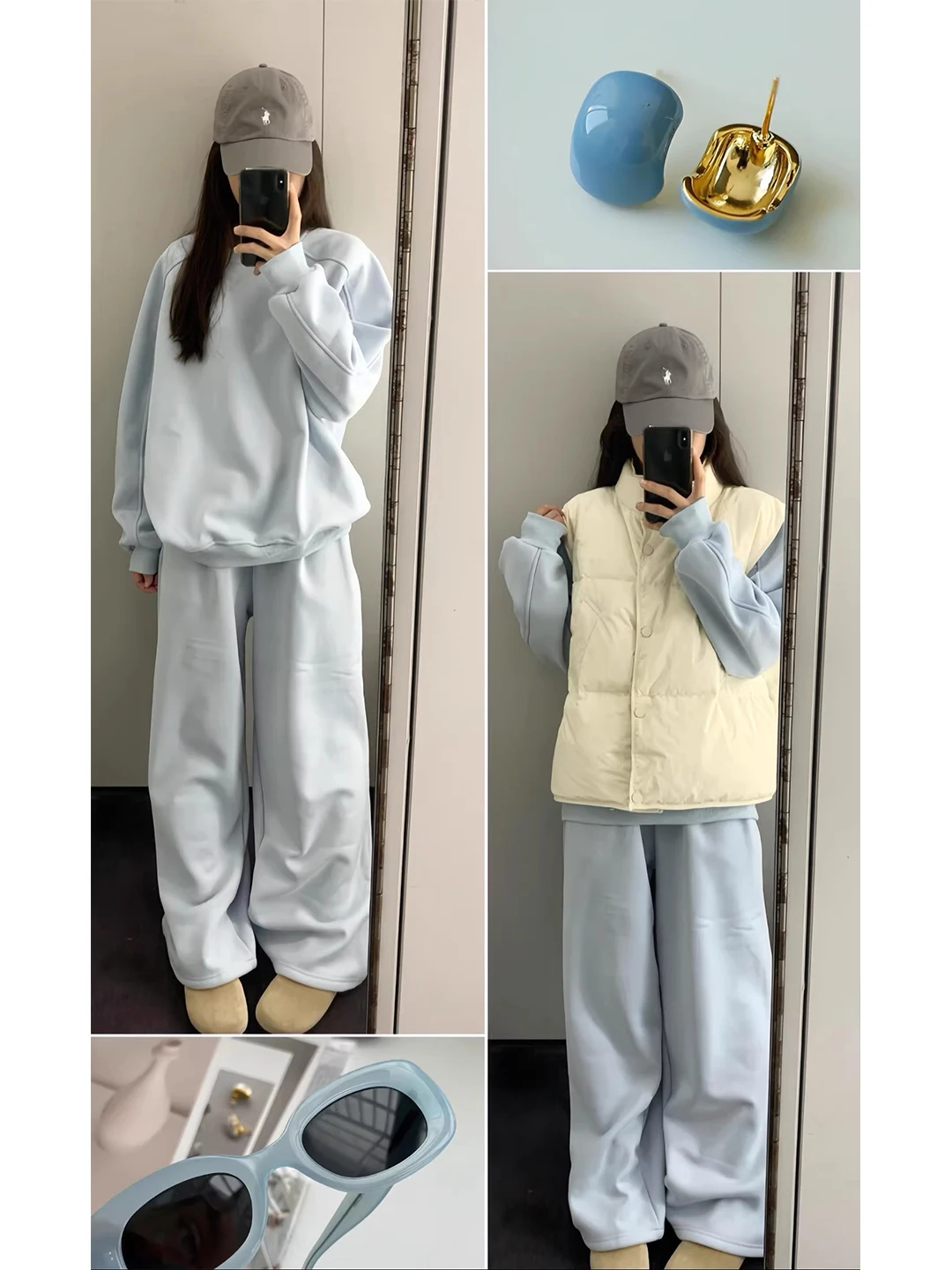 플러스 사이즈 겨울 패션 세트 여성용 스웨터 조끼 바지 - Winter Clothing Korean 리뷰 및 가격