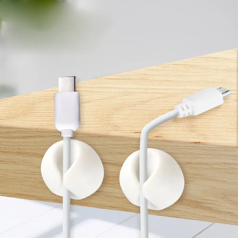 10pcs In Car Data Cable Storage And Sorting Buckle Desktop Sorting Wire Winding Clamp Car Cable Management Device Buckle image 2