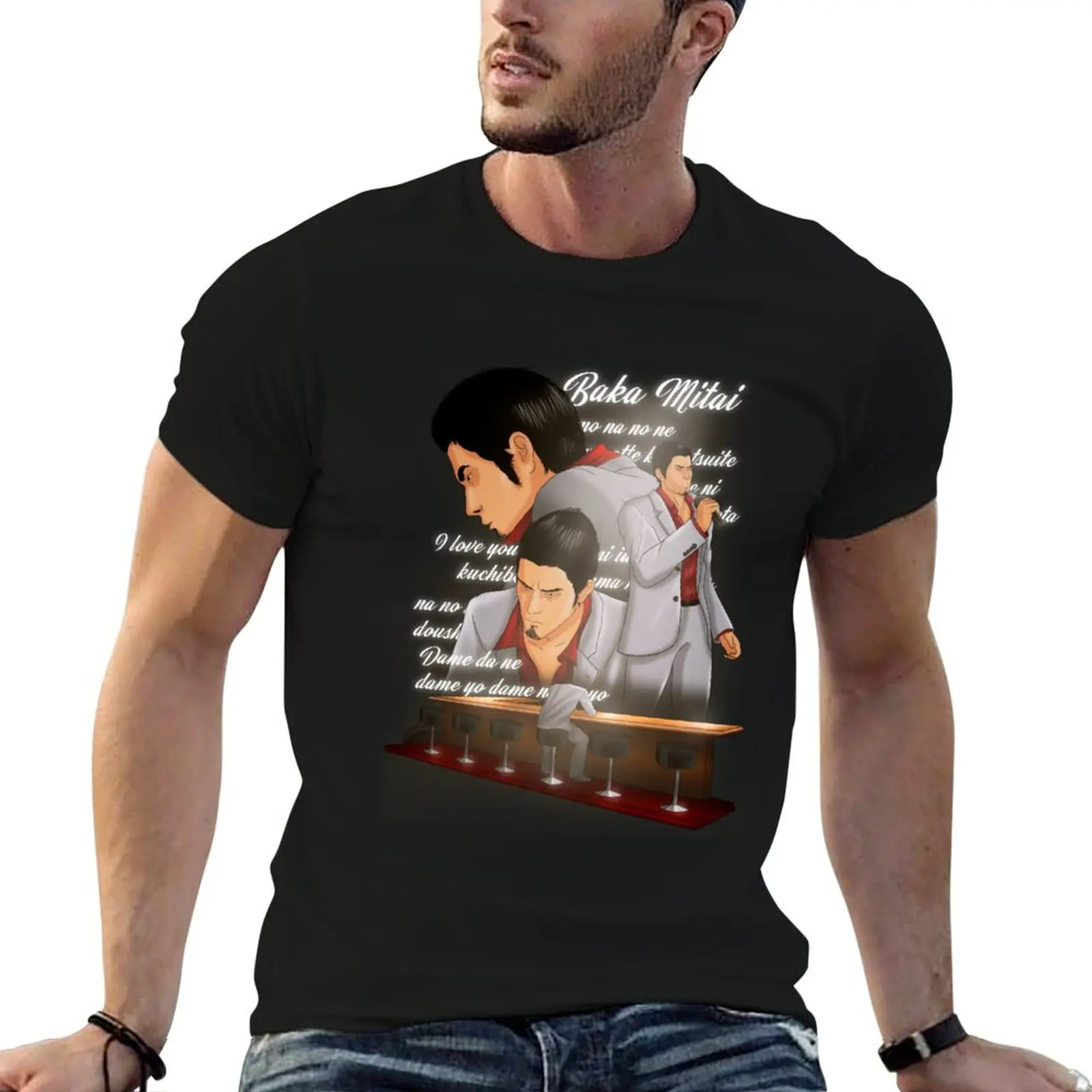 Bakamitai T-Shirt anime shirt summer top T-shirts for men cotton