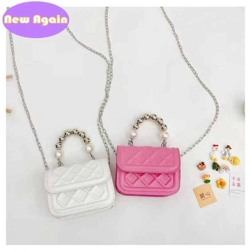 Diamond design corssbody bags for Childrens Girls shiny bead chain totes toddlers popular money case Baby kid Small wallet NA051