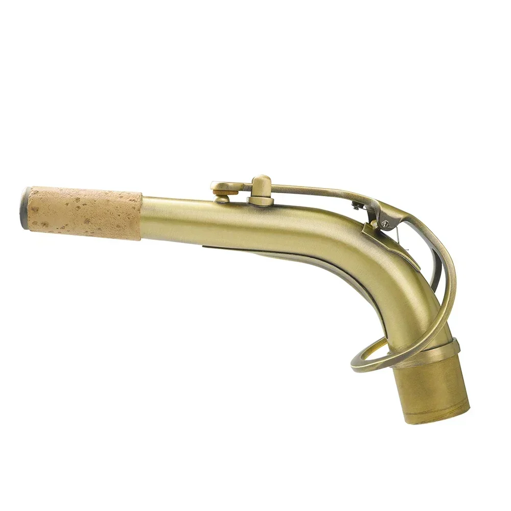 Alto Saxophone Bend Neck Sax Connector Brass Material Cyan Antique Alto Saxophone Replacement Parts Woodwinds Accessories