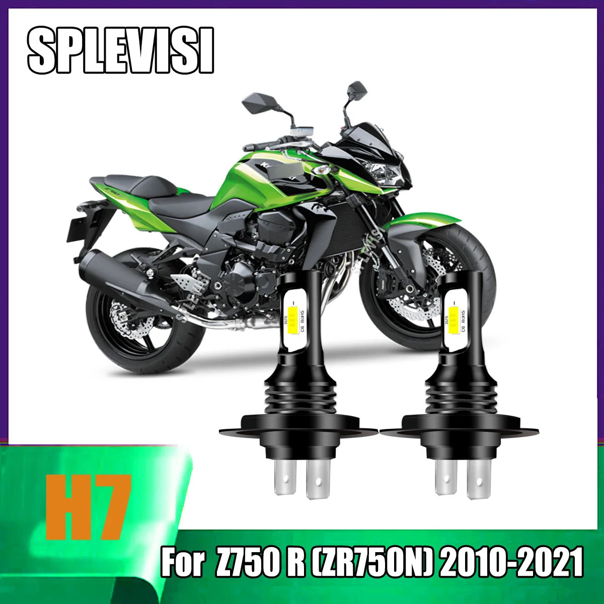 

2x White LED Motorcylce Headlight Bulbs - Provide a clearer and wider field of view For Kawasaki Z750 R (ZR750N) 2010 2011-2021
