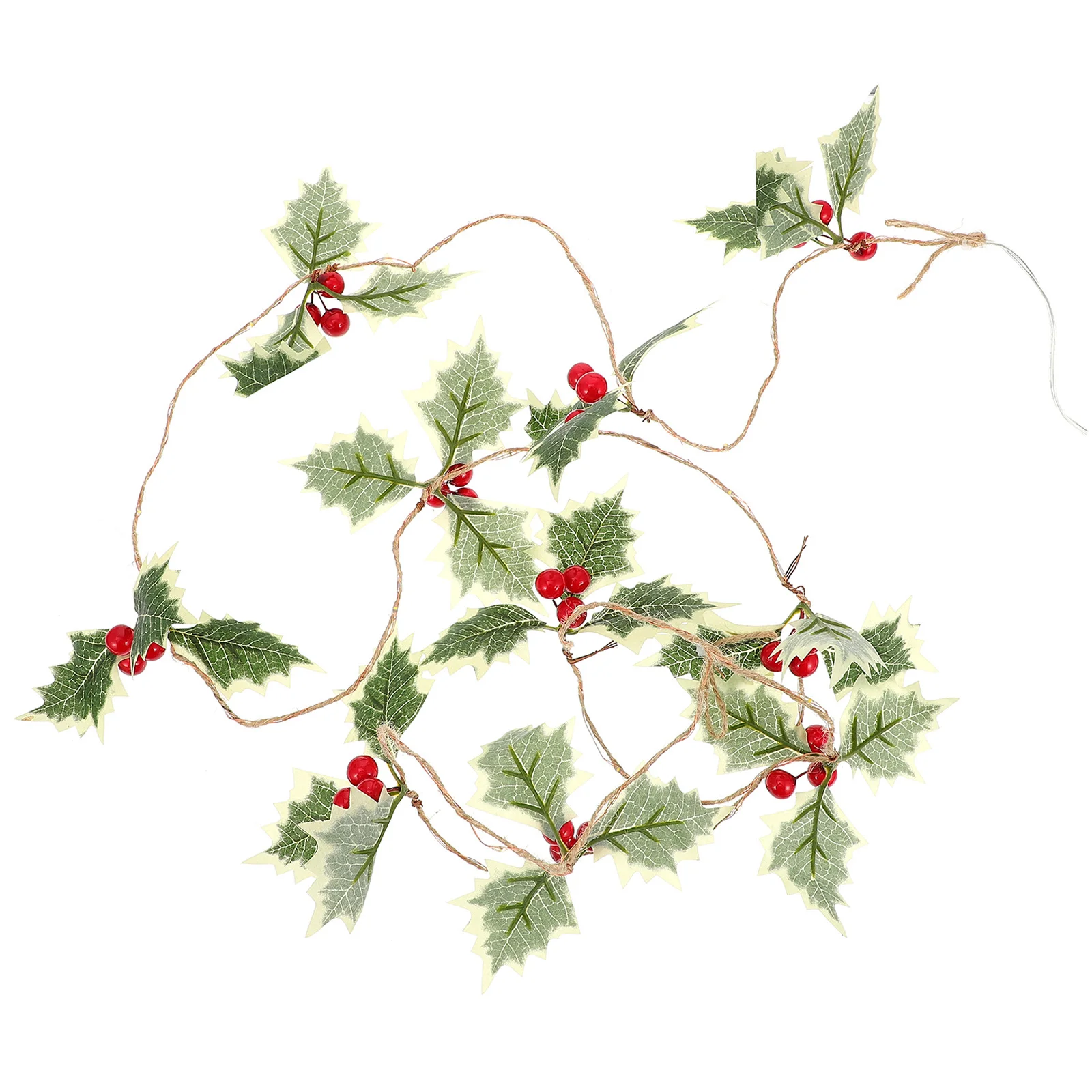 عيد الميلاد مصباح ليد سلسلة عيد الميلاد ورقة الأحمر التوت مصباح زينة عيد الميلاد سلسلة ضوء الإبداعية وقت طويل استخدام ورقة مصباح التوت الأحمر #1